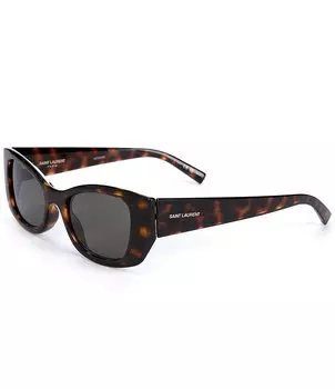 Saint Laurent Женские солнцезащитные очки кошачий глаз SL593 52 мм Гавана, коричневый