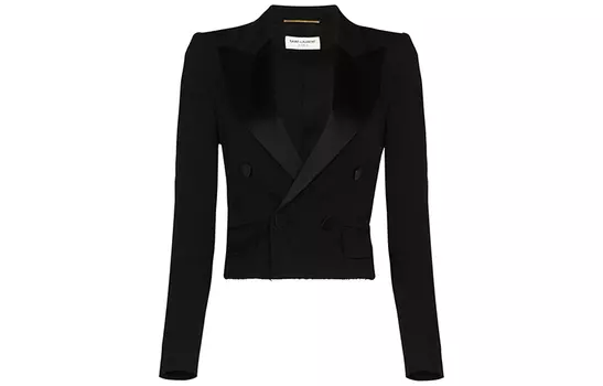 Блейзер женский Saint Laurent Cropped Tuxedo, черный