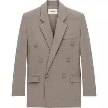 SAINT LAURENT Женский деловой пиджак FW24, серо-коричневый