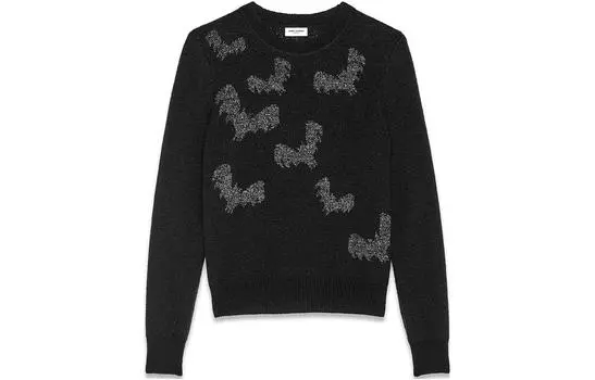 Свитер женский Saint Laurent с принтом, черный