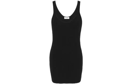 SAINT LAURENT Женское платье без рукавов, цвет Black