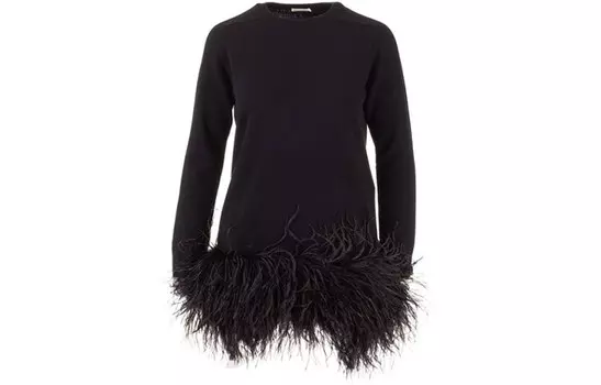 SAINT LAURENT Женское платье с длинными рукавами, цвет Black