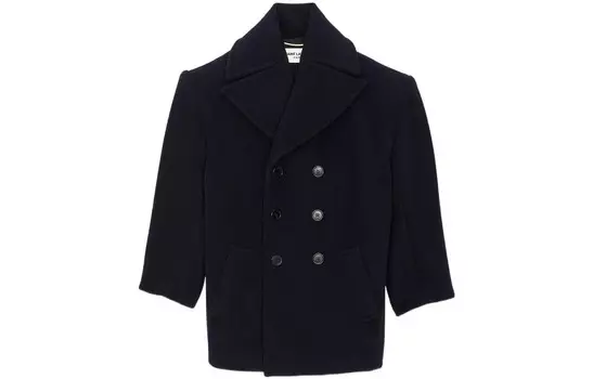 SAINT LAURENT Женское укороченное пальто, цвет Black
