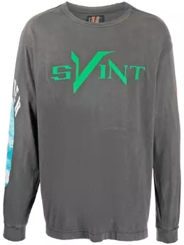 SAINT MXXXXXX футболка с длинными рукавами и логотипом, черный