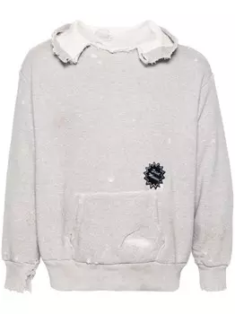 SAINT MXXXXXX худи с эффектом потертости, серый