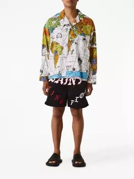 SAINT MXXXXXX рубашка World Map с заостренным воротником, белый