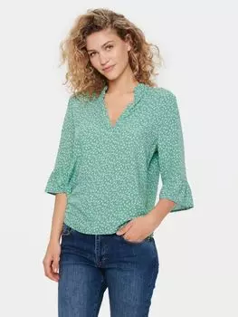 Saint Tropez Блузка Ueda с рукавами 3/4, зеленая