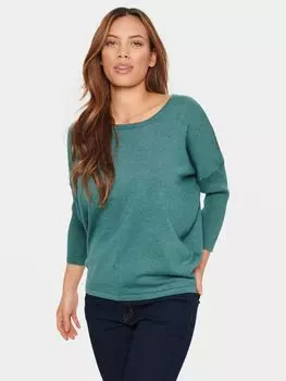 Saint Tropez Джемпер с круглым вырезом и заниженными плечами Mila, Sage