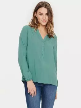 Saint Tropez Eda Блузка с рукавами 3/4, зеленая полынь
