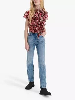 Saint Tropez Lilja Рубашка с короткими рукавами и принтом мака, красный/мульти