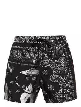 SAINTS STUDIO шорты для плавания с принтом пейсли, черный