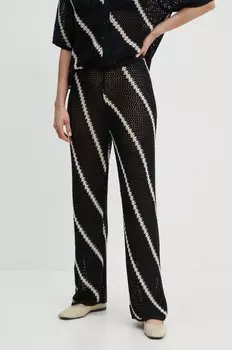 SAISHA хлопковые брюки Samsoe Samsoe, черный