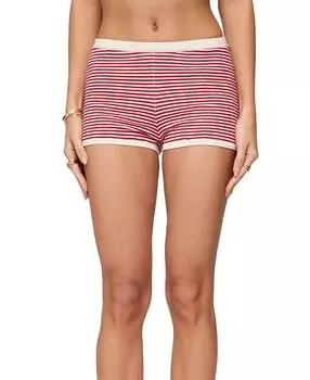 Сэйлор полосатые вязаные шорты Edikted, красный