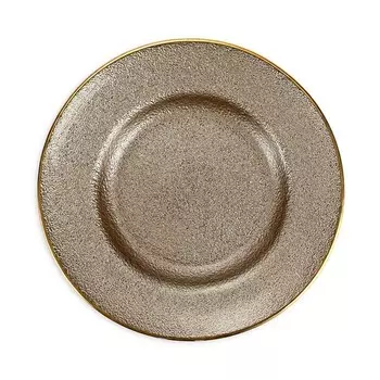 Салатная тарелка VIETRI металлическая стеклянная, коричневый/бежевый