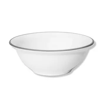 Салатница с серым краем 20 см Gmundner Keramik, белый/серый