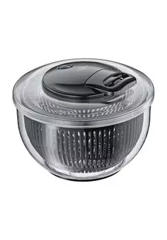 Салатница Турбо, крышка, противоскользящая, 5 л, 24,5 см KuChenprofi, прозрачный/черный