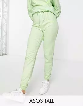 Салатовые джоггеры со смайликом ASOS DESIGN Tall lounge co-ord