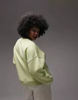 Салатовый свитшот премиум-класса со швами Topshop Curve