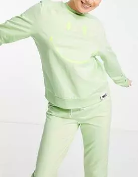 Салатовый свитшот со смайликом ASOS DESIGN lounge co-ord