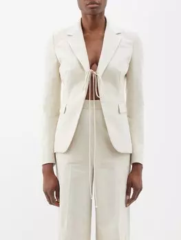 Салерно пиджак из смесового льна с завязками спереди Altuzarra, бежевый