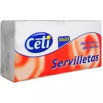 Салфетка Ceti белая бумажная 33см x 33см Bigbuy Home
