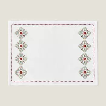 Салфетка под столовые приборы Zara Home Embroidered Cotton Linen, 35 x 50 см