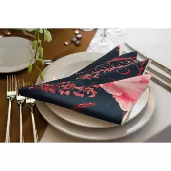 Салфетка тканевая Adam «Эдем», (4 шт.), GOTS органическая, сертифицирована CERES 0242Произведено в Германии, темно-синий/розовый