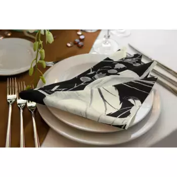 Салфетка тканевая Adam «Эдем», (4 шт.), GOTS органическая, сертифицирована CERES 0242Произведено в Германии, черно-белый