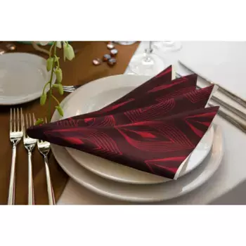 Салфетка тканевая Adam «Перья», (4 шт.), GOTS органическая, сертифицирована CERES 0242Произведено в Германии, темно-красный/красный