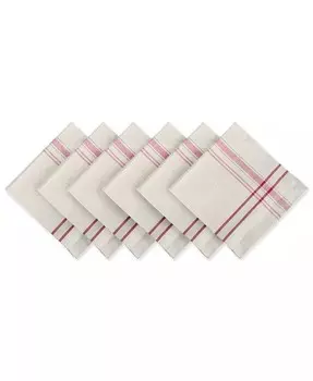 Салфетка в французскую полоску, набор из 6 шт Design Imports, красный