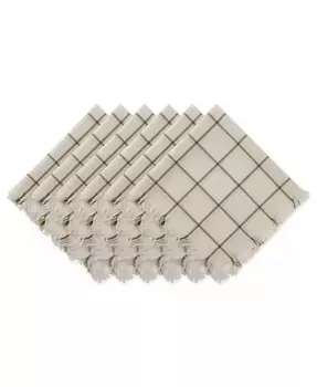 Салфетка в клетку с бахромой, набор из 6 шт Design Imports, зеленый