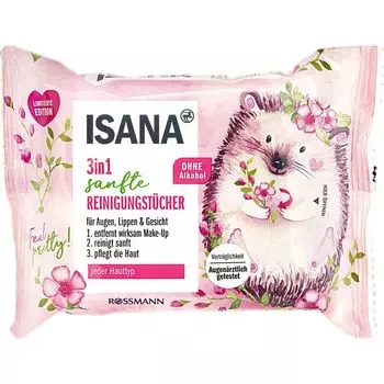 Салфетки для бережной чистки 3 в 1 ISANA, 25 шт.