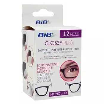 Салфетки для чистки очков 12 шт. BIB Bib