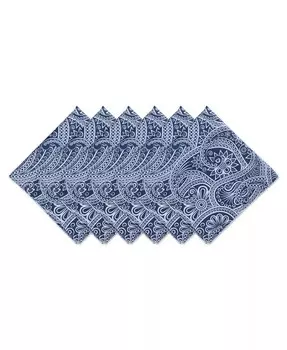 Салфетки для улицы с принтом пейсли, набор из 6 шт Design Imports, синий