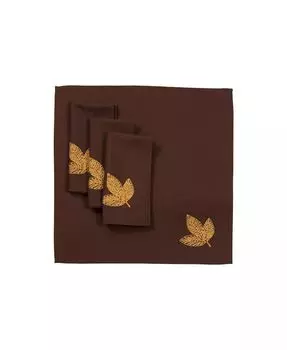 Салфетки «Осенние листья» - набор из 4 шт Manor Luxe, коричневый