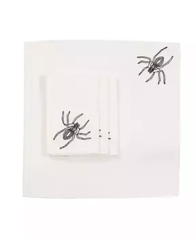 Салфетки «Паутина» на Хэллоуин — набор из 4 шт Manor Luxe, белый