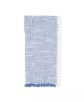 Салфетки с бахромой и двухцветным рисунком, набор из 4 шт., 20 x 20 дюймов Saro Lifestyle, синий