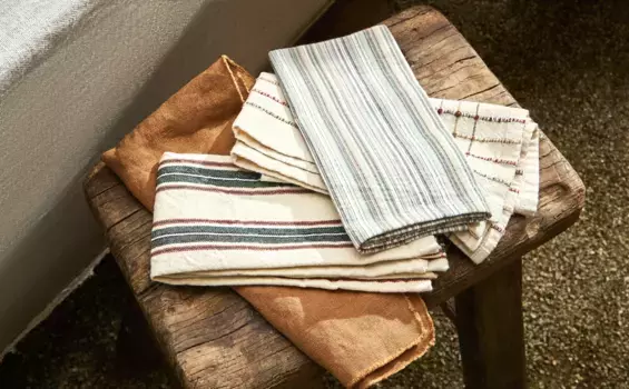 Салфетки с цветными полосками (2 шт. в упаковке) Zara Home, зеленый