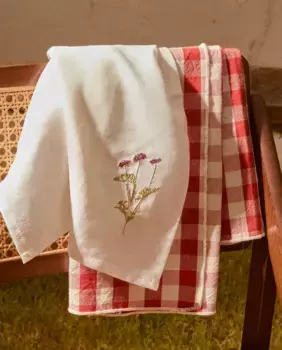 Салфетки с цветочной вышивкой (2 шт. в упаковке) Zara Home, зеленый