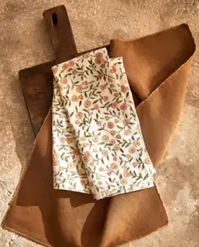 Салфетки с цветочным рисунком и кружевной отделкой (2 шт. в упаковке) Zara Home, зеленый