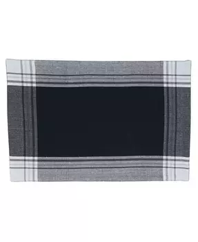 Салфетки с полосатым краем, набор из 4 штук, 19 x 13 дюймов Saro Lifestyle, черный