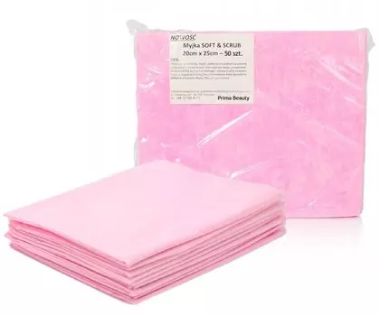 Салфетки-скрабы для пилинг-масок, розовые, 50 шт Prima Beauty