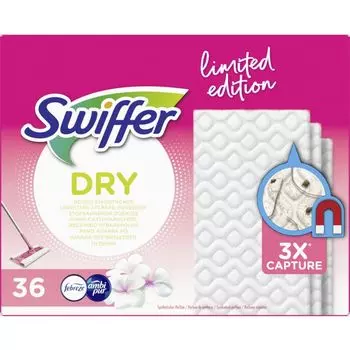 Салфетки сухие, розовая сменная упаковка Swiffer, 36 шт.