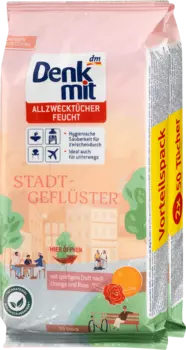 Салфетки влажные универсальные Stadtgehisper 2х50шт 1000шт Denkmit