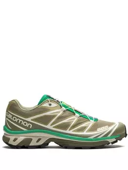 Salomon XT-6 panelled sneakers, зеленый