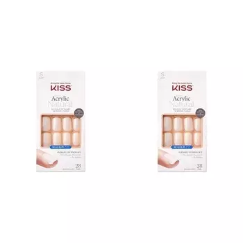 Салонные акриловые широкие накладные ногти «Редкие» 28 акриловых ногтей без пузырьков Гибкие прочные накладные ногти на клею, Kiss
