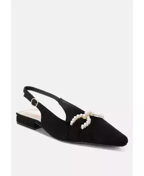 Salova Туфли-лодочки с жемчужными вставками и декором Horsebit London Rag, черный