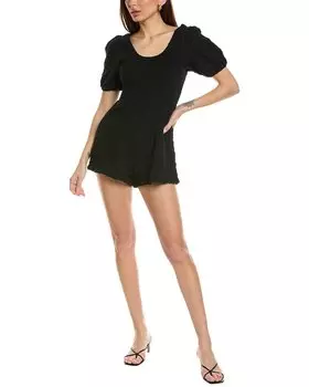 Saltwater Luxe Smocked Ромпер, черный