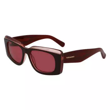 Salvatore Ferragamo SF 1079SN 211 54 мм женские прямоугольные солнцезащитные очки, коричневый