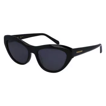 Salvatore Ferragamo SF 1103S 001 55 мм женские солнцезащитные очки «кошачий глаз», черный